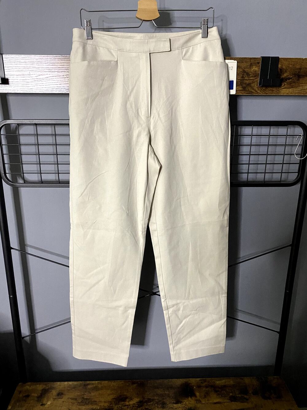 Liz Claiborne Lizsport Khaki Cream Ivory Stretch Pants | Size 12